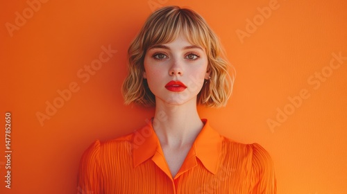 Wallpaper Mural Minimal modern home design with warm furniture colors, poster frame mockup on bright interior background, 3d render. Torontodigital.ca