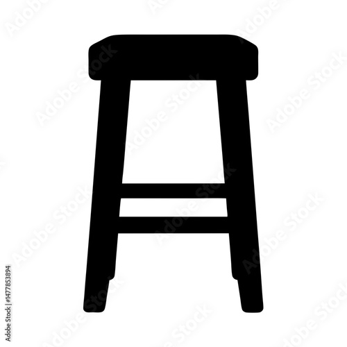 stool vector silhouette icon - perfect for furniture icons, decals, or SVG crafts.