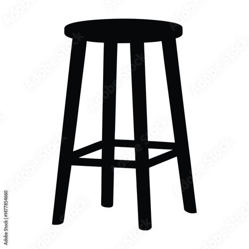 stool vector silhouette icon - perfect for furniture icons, decals, or eps crafts.