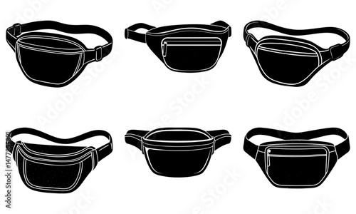 Metallic Fanny Pack silhouette vector