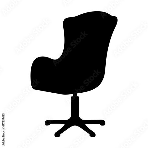 swivel chair vector silhouette icon - perfect for furniture icons, decals, or SVG crafts.