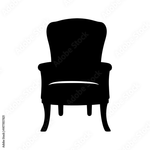 swivel chair vector silhouette icon - perfect for furniture icons, decals, or SVG crafts.