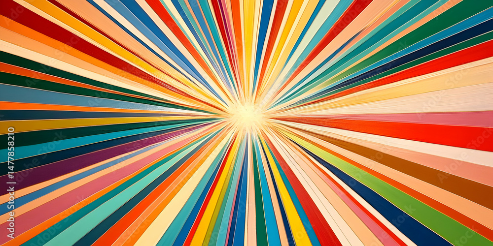 Vibrant Color Burst with Rays of Light Radiating from Center Point Vibrant Color Burst with Rays of Light Radiating from Center Point
