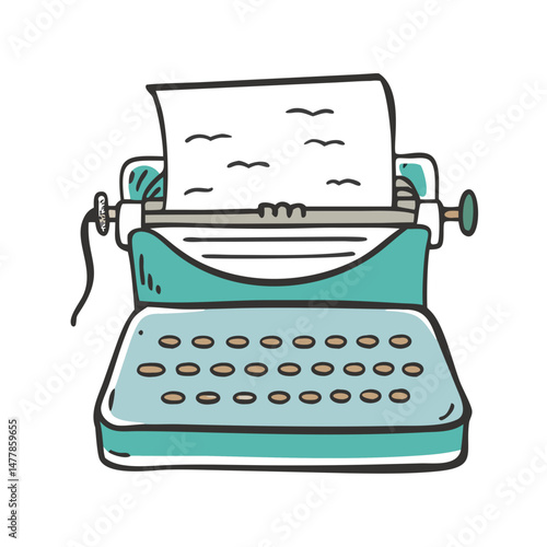 typewriter icon, typewriter vector illustration-simple illustration of typewriter, perfect for typewriter logos and icons