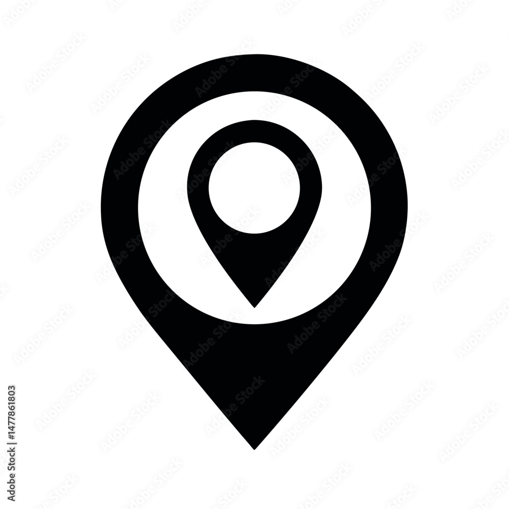 Map Pointer Circle Icon Black Vector Silhouette Map Pointer Circle Icon Black Vector Silhouette