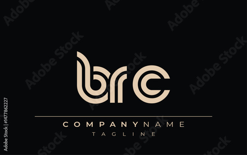 BRC Creative Unique Modern Letter Logo Design. Stylized logo featuring a unique letter design, presenting abstract minimalist aesthetics and modern appeal.