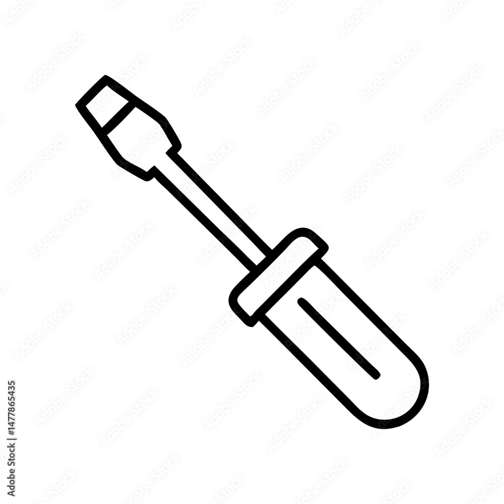 Flathead screwdriver in minimalist design for repair work concept of icon Flathead screwdriver in minimalist design for repair work concept of icon