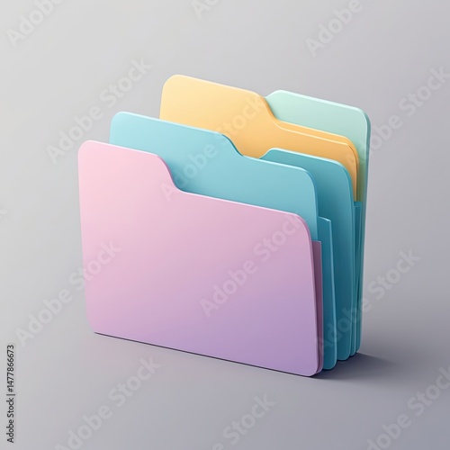 Modern File Folder Icon – Minimalist Document Storage Symbol for Digital Interface Design

