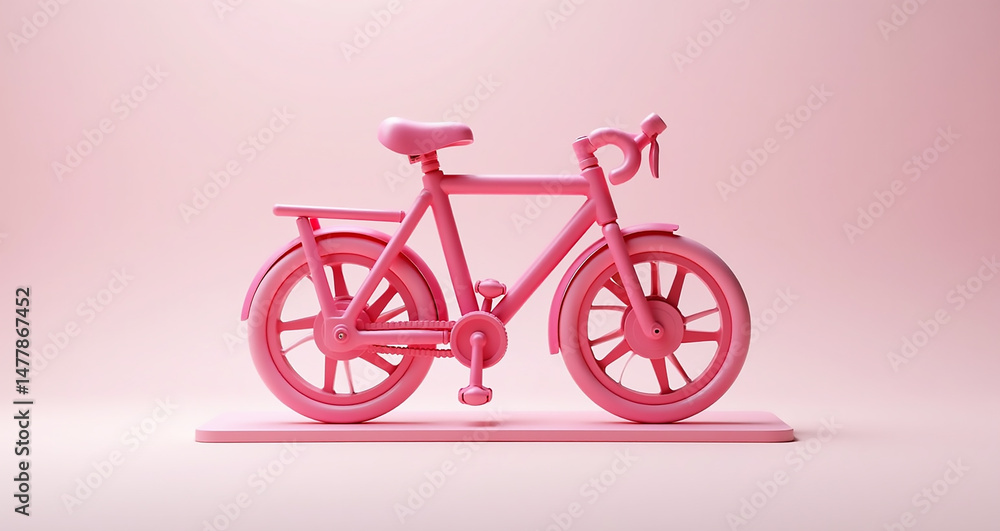 pink bicycle on a pink background pink bicycle on a pink background