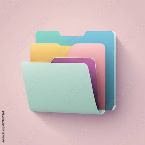 Modern File Folder Icon – Minimalist Document Storage Symbol for Digital Interface Design

