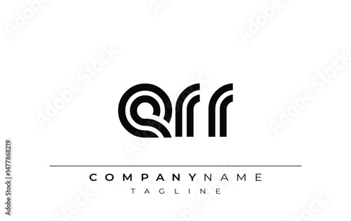 ERR Creative Unique Modern Letter Logo Design. Stylized logo featuring a unique letter design, presenting abstract minimalist aesthetics and modern appeal.