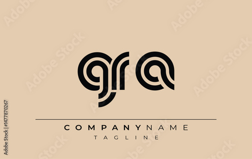 GRA Creative Unique Modern Letter Logo Design. Stylized logo featuring a unique letter design, presenting abstract minimalist aesthetics and modern appeal.