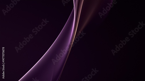 Abstract purple and gold glowing light waves flow dynamically on a dark background creating a futuristic digital illustration.