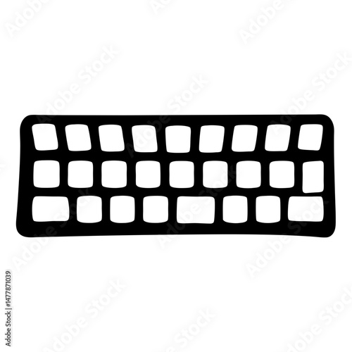 wireless computer keyboardvector silhouette icon - perfect for electronics-themed crafts, decals, or SVG projects.