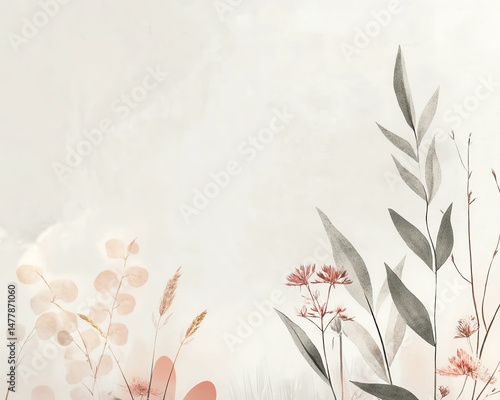 Soft floral design with pastel colors.