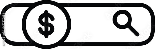 Search Bar with Dollar Sign Paid Ads Icon