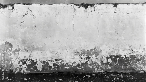 black and white tintype of a white wall, close up of wall without floor 