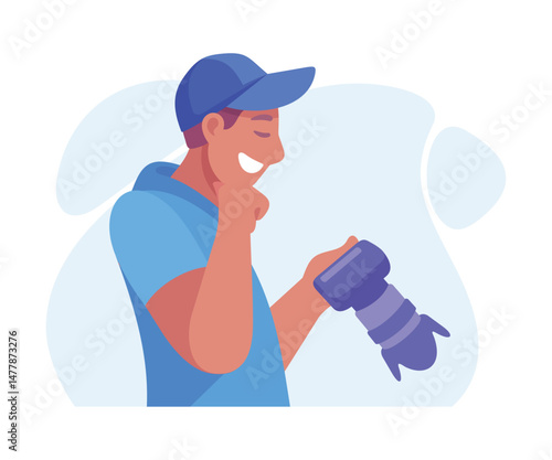 An Extremely Enthusiastic Photographer with a Camera in Hand Ready to Capture Moments