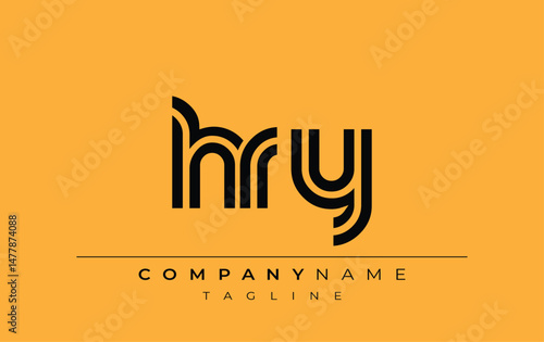 HRY Creative Unique Modern Letter Logo Design. Stylized logo featuring a unique letter design, presenting abstract minimalist aesthetics and modern appeal.