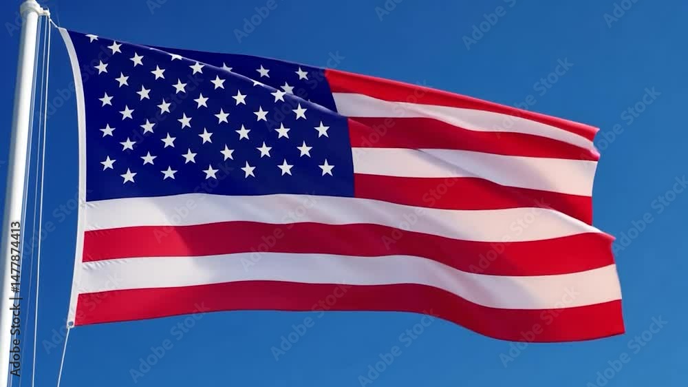 Stars and Stripes American flag waving Stars and Stripes American flag waving