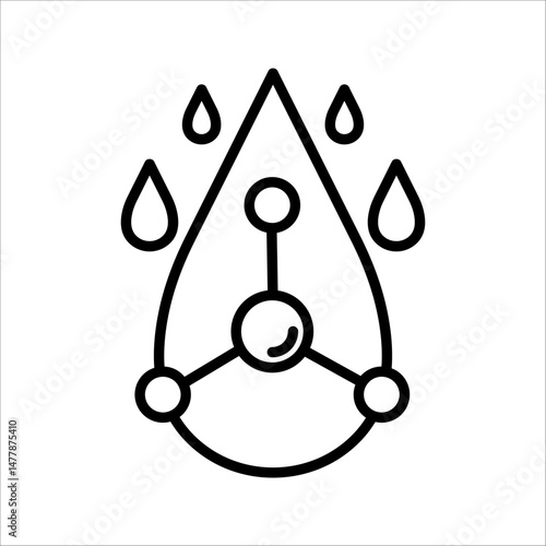 Hyaluronic acid Icon. Symbol isolated white background. vector illustration. color editable.