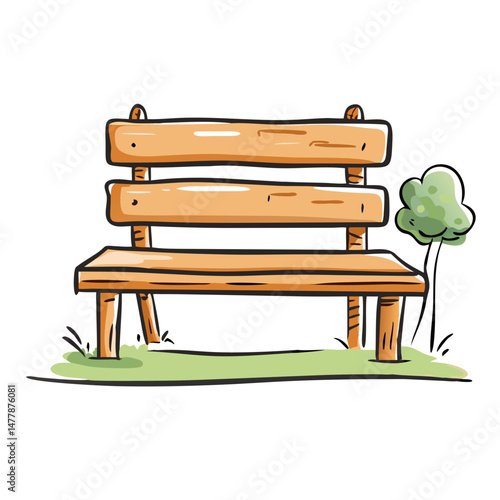 wooden bench in park icon, wooden bench in park vector illustration-simple illustration of wooden bench in park, perfect for wooden bench in park logos and icons