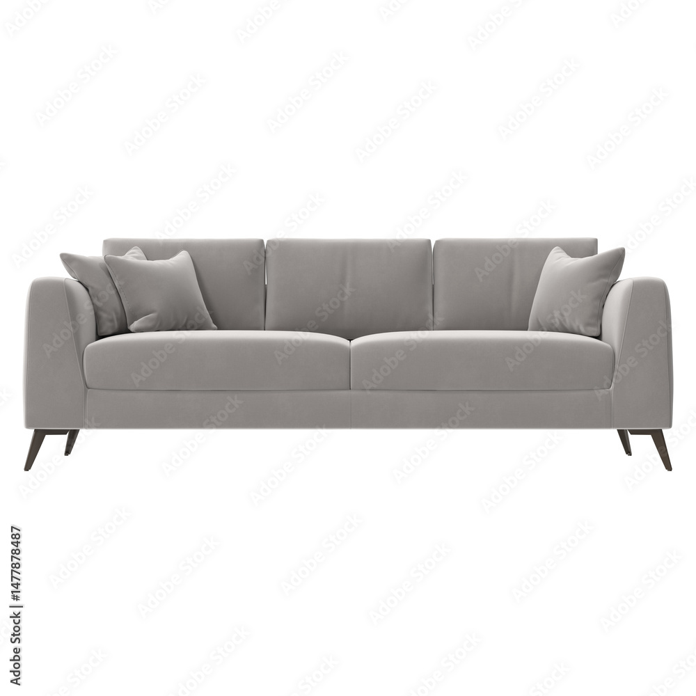 modern sofa front view isolated. modern sofa front view isolated.