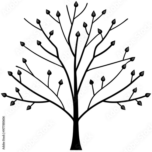 Tree-lights-on  Vector Illustration | Printable Holiday Graphic Design for Digital Download