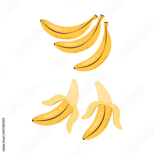 Banana Icon Set Vector Design.