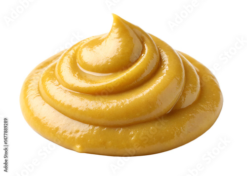 Top view mustard drop isolated on white background