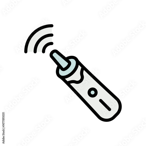 Smart Spoon Ear Stick Color Icon. Device for Cleaning Ears Simple Vector Isolated Symbol