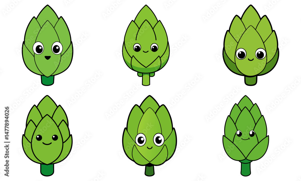 Obraz premium Artichoke cartoon vector
