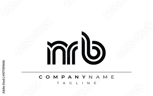 NRB Creative Unique Modern Letter Logo Design. Stylized logo featuring a unique letter design, presenting abstract minimalist aesthetics and modern appeal.