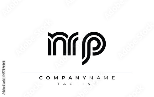 NRP Creative Unique Modern Letter Logo Design. Stylized logo featuring a unique letter design, presenting abstract minimalist aesthetics and modern appeal.