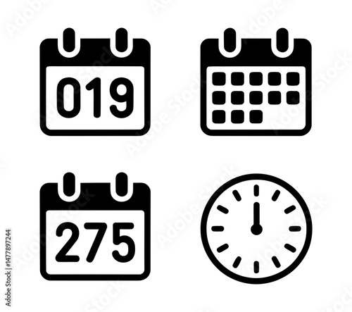 Calendar and clock icons for time management needs