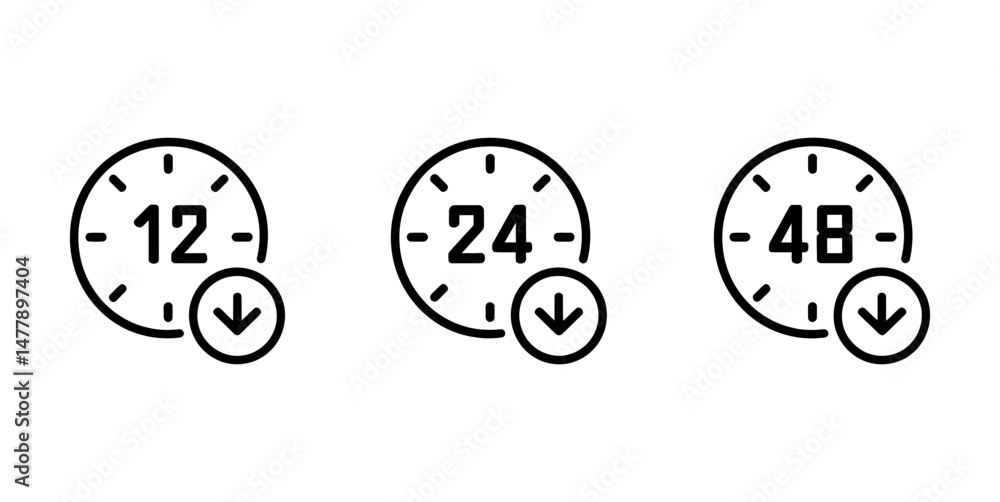 Fototapeta premium Time frame delivery hours service deadline countdown