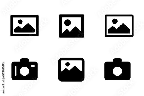 Camera and gallery icons for photography website