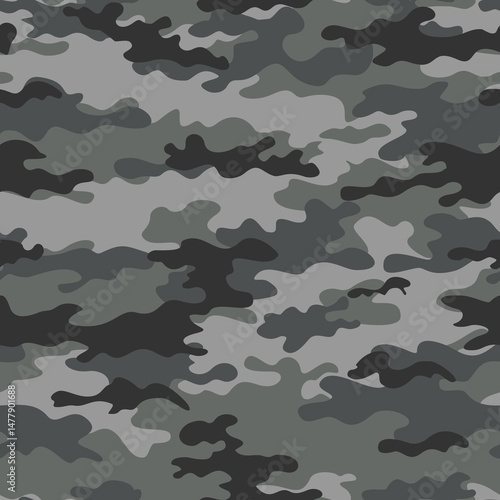 Grunge camouflage texture seamless pattern. military camo background for fabric print. Vector illustration.