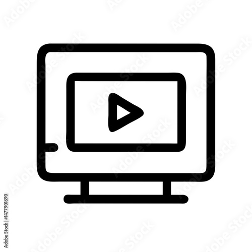 Television Set Icon Representing Video Playback and Media Viewing