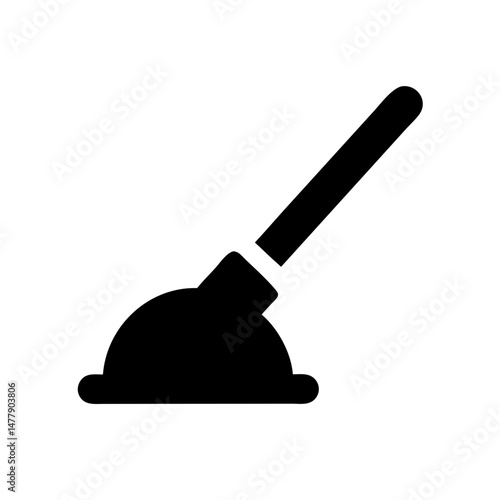 Toilet Plunger Icon Representing Bathroom Cleaning Tool