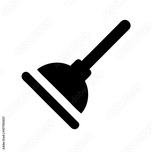 Toilet Plunger Icon Representing Bathroom Cleaning Tool