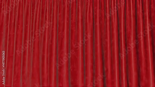 Red curtain opening animation with green screen background, perfect for editing with chroma key.