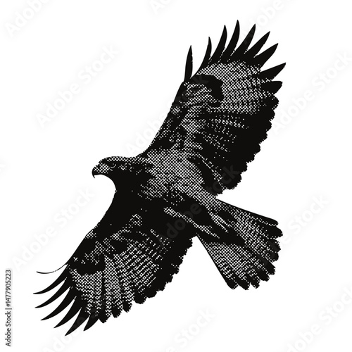 wild west flying eagle. western vintage halftone grunge vector design element
