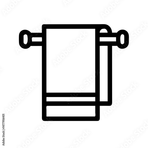 Wall-Mounted Towel Rack Icon Representing Bathroom Storage Fixture
