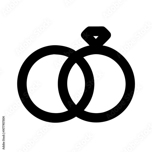 Wedding Rings Icon Representing Symbol of Marriage and Commitment