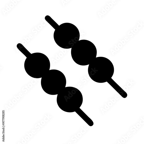 Yakitori or Dango Grilled Skewers Icon Representing Char-Grilled Japanese Street Food