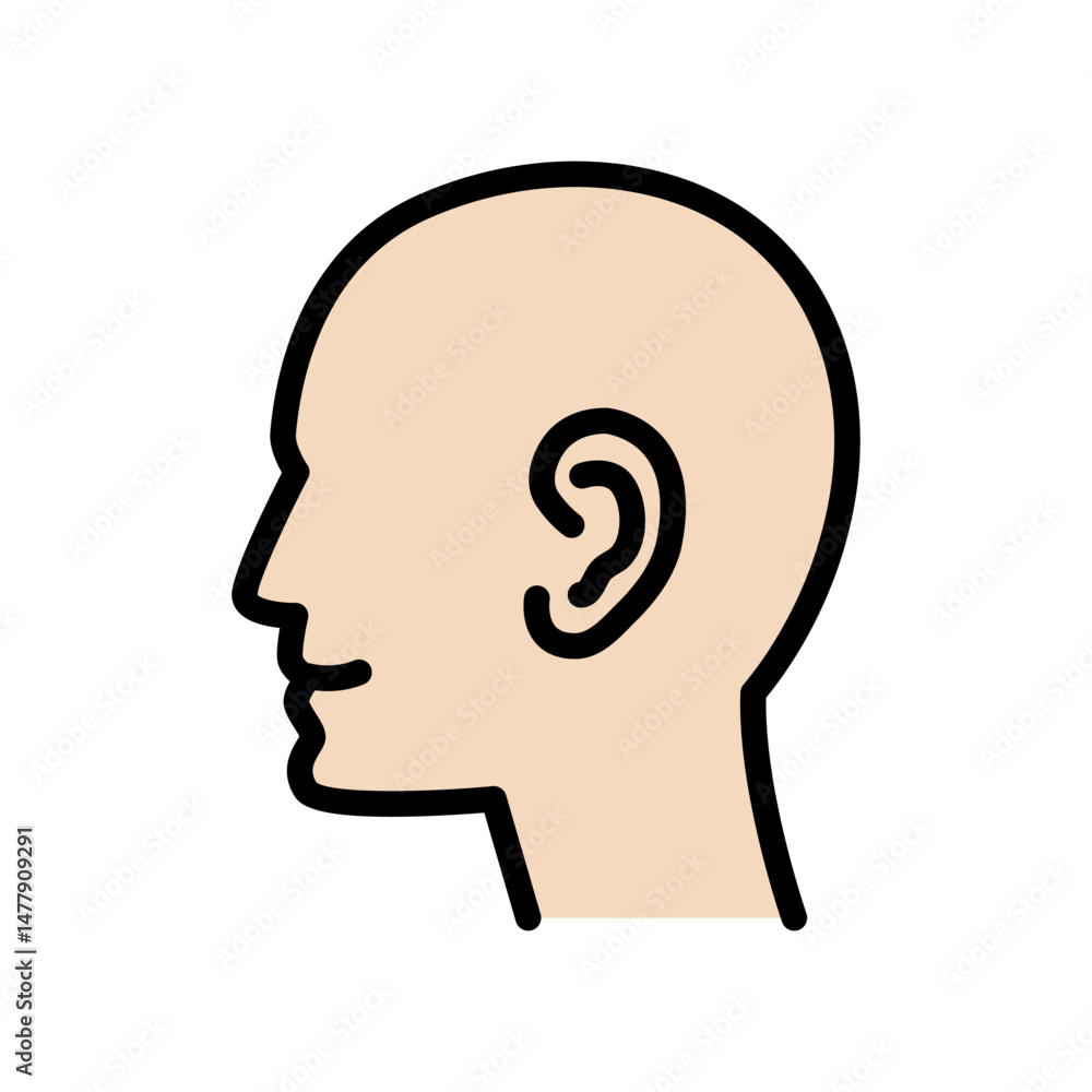 A simple illustration of a persons profile icon. Avatar and human head icon flat style. Vector symbol isolated on white background. A simple illustration of a persons profile icon. Avatar and human head icon flat style. Vector symbol isolated on white background.