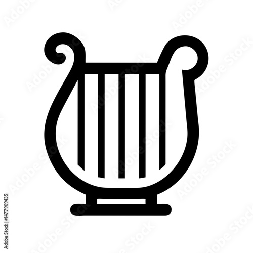 Harp Icon Representing Plucked String Musical Instrument