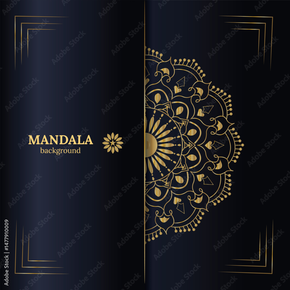 Fototapeta premium Golden Mandala Pattern Background – Luxury Style