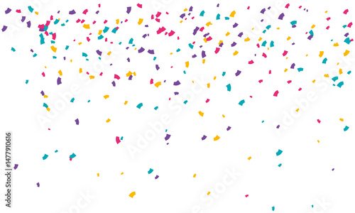 Vibrant confetti explosion on white background.  Perfect for celebratory designs, adding joy and festivity to invitations, posters, and websites.